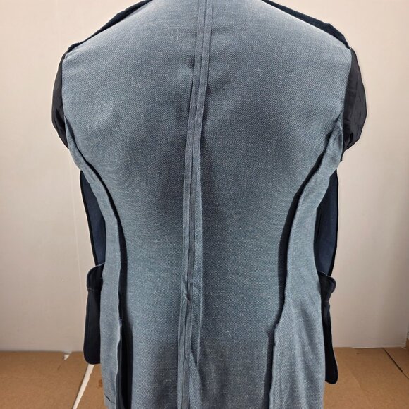 J.Crew Mens $398 Slim-fit Thompson linen Blend Blue suit jacket Size 42R BH230 - Picture 12 of 14